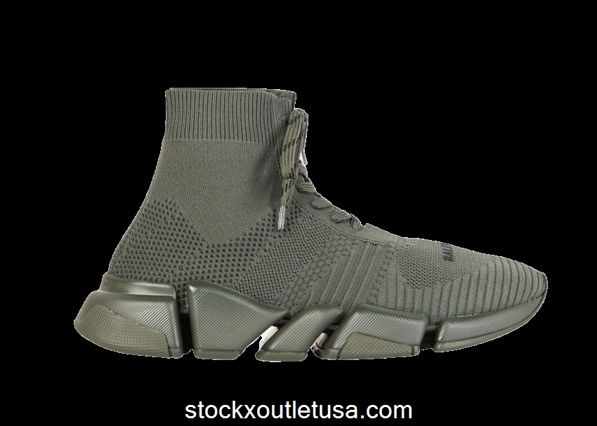 Outlet Balenciaga Speed 2.0 Lace Up Green 617258W2DB13111