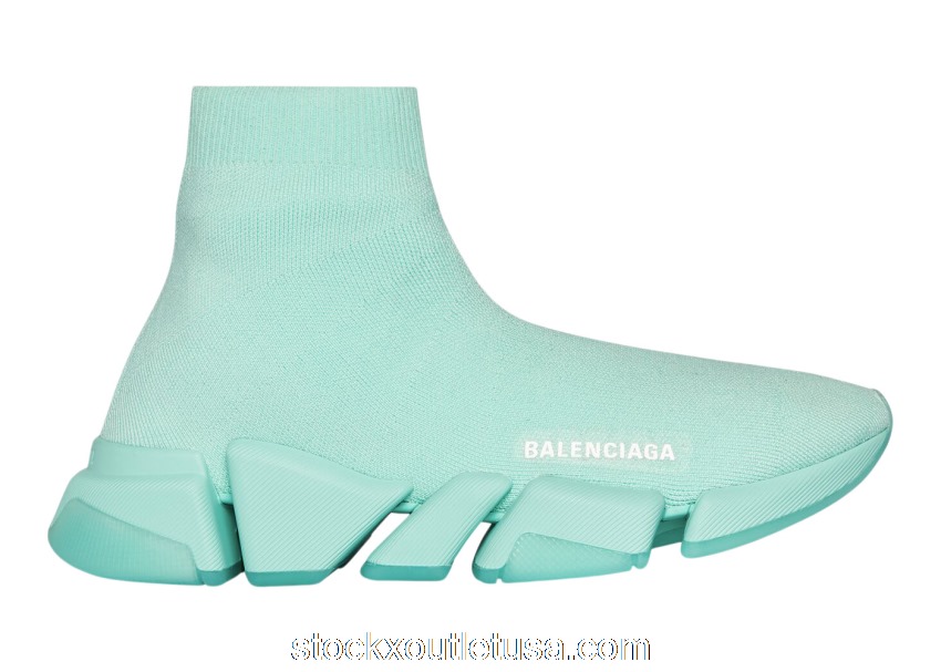 Outlet Balenciaga Speed 2.0 Recycled Transparent Sole Green (W) 654045W2DI43412