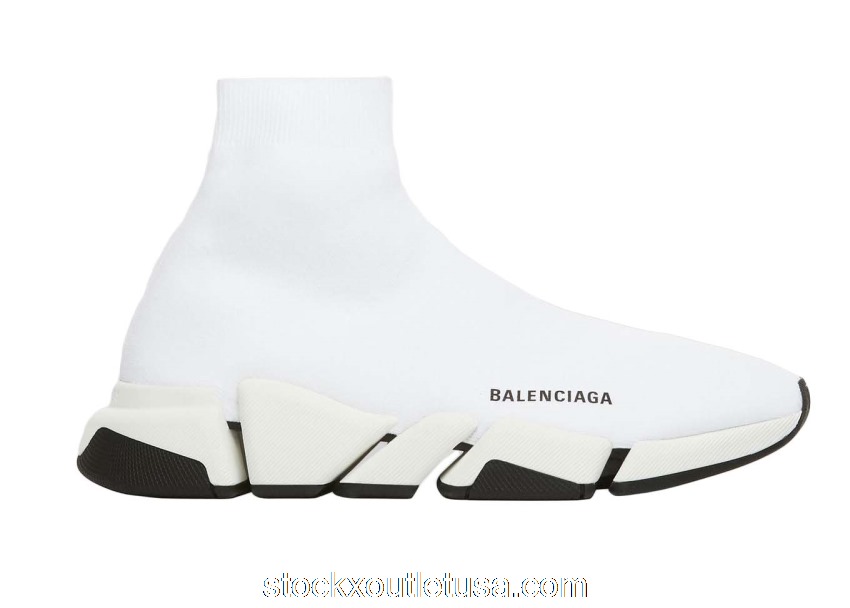 Outlet Balenciaga Speed 2.0 White Black (W) 617196W2DB29014