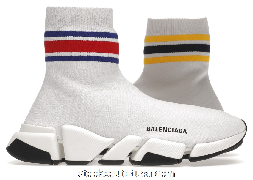 Outlet Balenciaga Speed 2.0 White Stripe 674617W2F609467