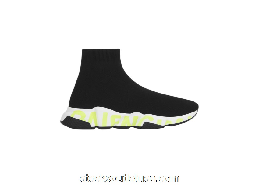 Outlet Balenciaga Speed Black Fluo Green 605972W05GY1935