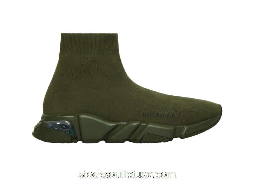 Outlet Balenciaga Speed Clear Sole Kaki 607544W2DBL3300