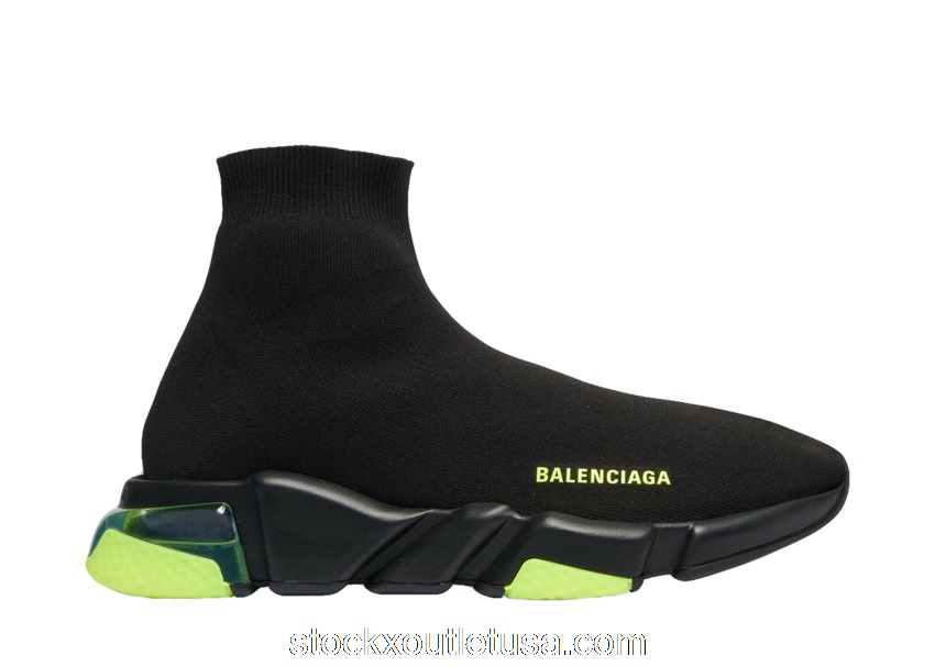 Outlet Balenciaga Speed Clear Sole Yellow Fluo 607544W05GJ1048