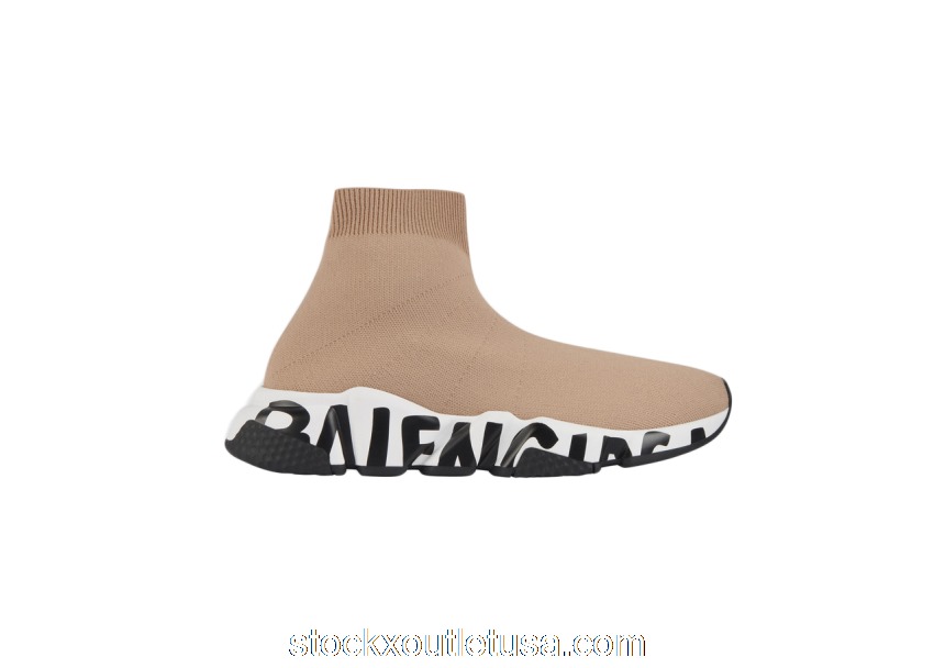 Outlet Balenciaga Speed Graffiti Beige (W) 605942W05GE9791