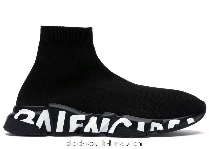 Outlet Balenciaga Speed Graffiti Trainers Black 605972W05GE1006/645334W2DB71006