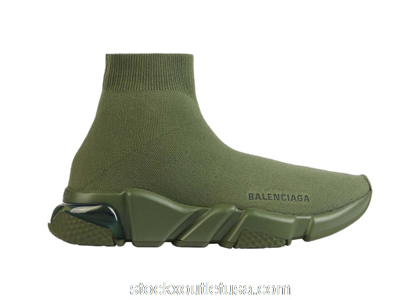 Outlet Balenciaga Speed Recycled Kaki (W) 607543W2DBL3300