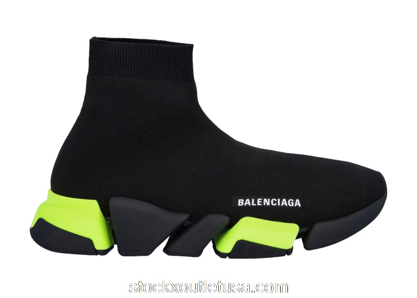 Outlet Balenciaga Speed Trainer 2.0 Black Fluo Yellow 617239W17201171