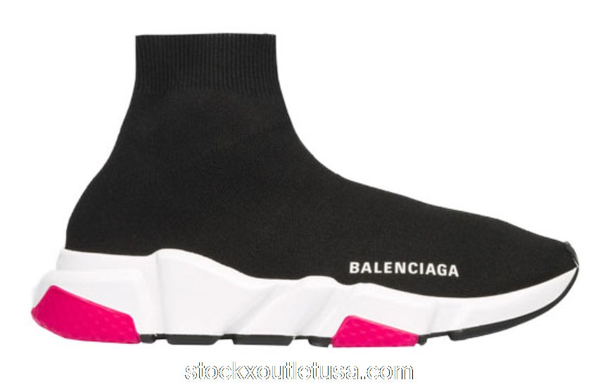 Outlet Balenciaga Speed Trainer Black Pink 540681W05G01000