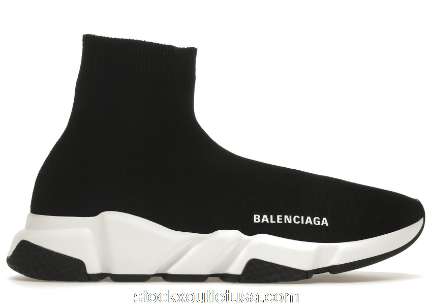 Outlet Balenciaga Speed Trainer Black White (2021) 645056W2DBQ1015