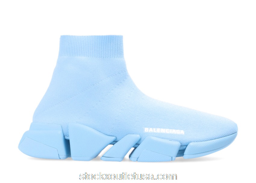 Outlet Balenciaga Speed Trainer Full Light Blue (W) 617196W2DB14317