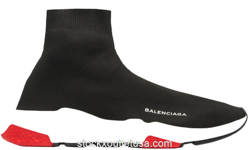 Outlet Balenciaga Speed Trainer Mid Black Red 506335W05G01000/587286W17211019