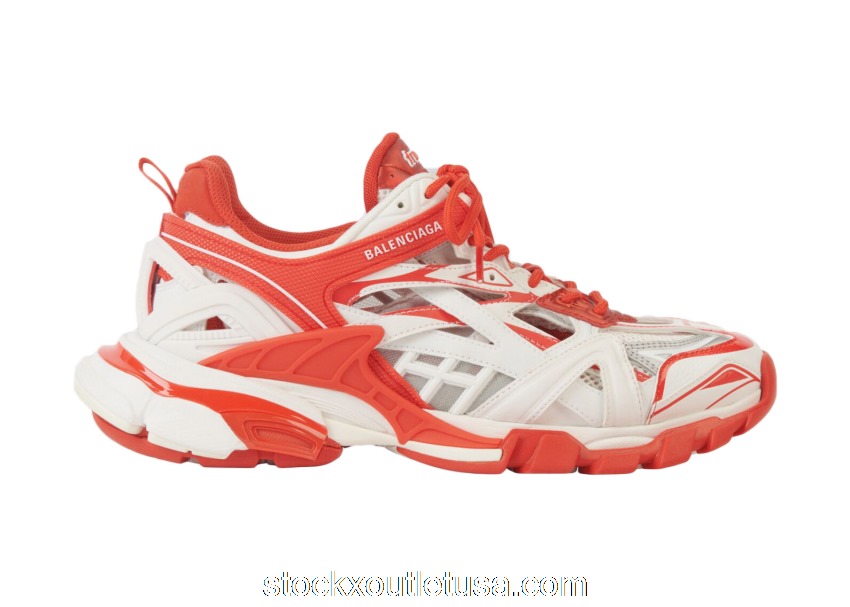 Outlet Balenciaga Track 2.0 White Red 568614W3AE29061
