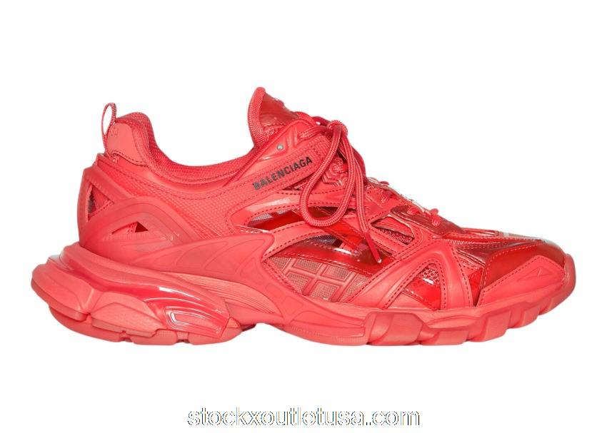 Outlet Balenciaga Track.2 Clear Sole Red 668823W3CT16000