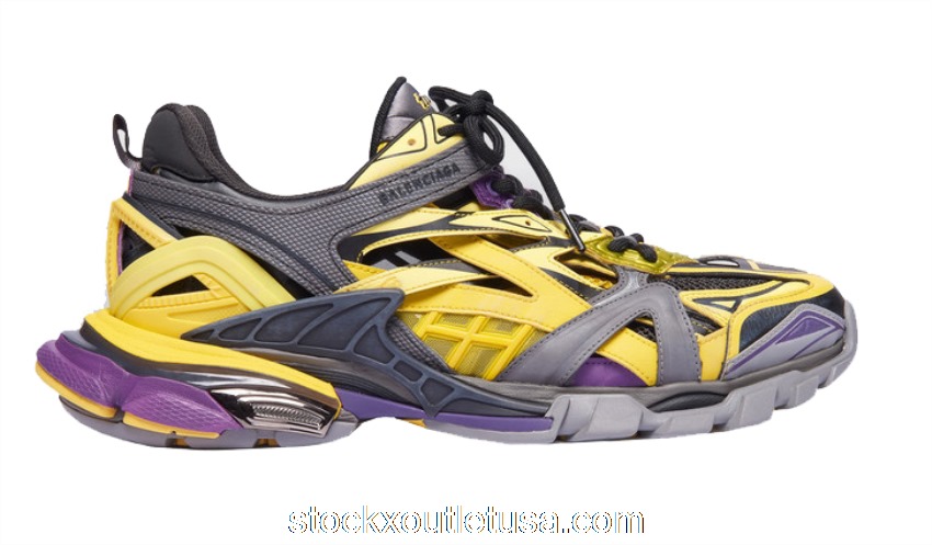 Outlet Balenciaga Track.2 Yellow Purple 568614W2GN35164