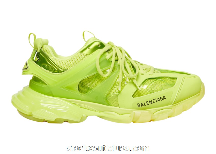 Outlet Balenciaga Track Clear Sole Neon Yellow 647742W3BM47500