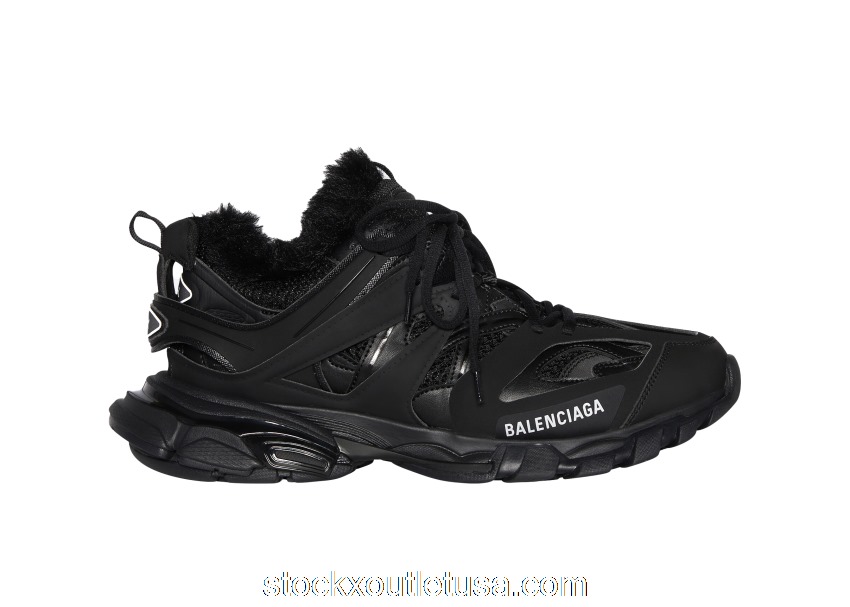 Outlet Balenciaga Track Fake Fur Black (W) 668555W3CQ11000