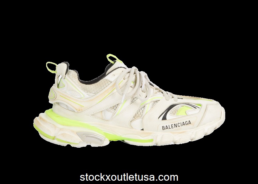 Outlet Balenciaga Track Worn Out In White Fluo Yellow (W) 542436W1GC39070
