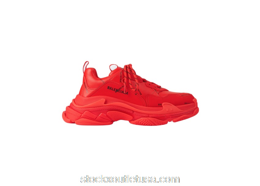 Outlet Balenciaga Triple S Allover Logo Red (W) 524039W2FA16010