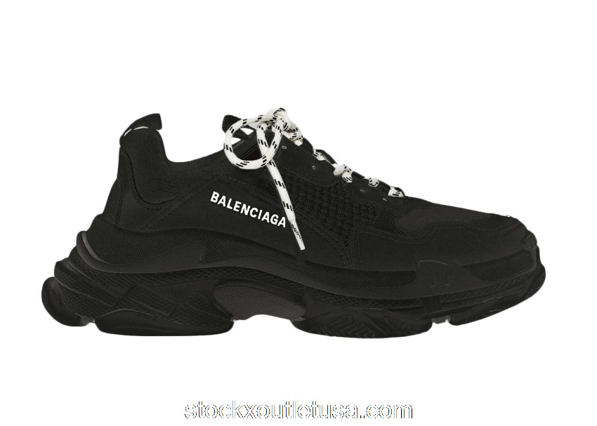Outlet Balenciaga Triple S Black White Lace (W) 524036W2CA11000