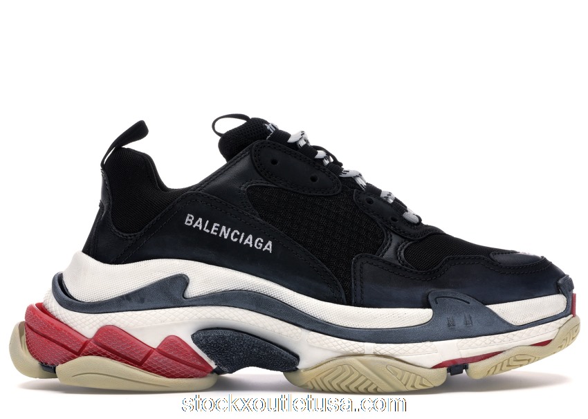 Outlet Balenciaga Triple S Black White Red (2018 Reissue) 533882W09O11000