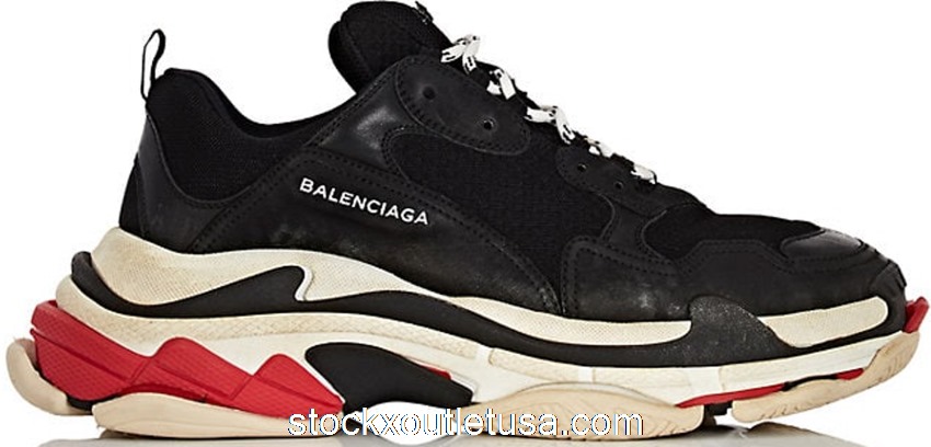 Outlet Balenciaga Triple S Black White Red (W)