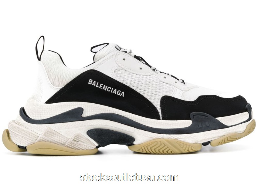 Outlet Balenciaga Triple S Black White 536737W09OM9072