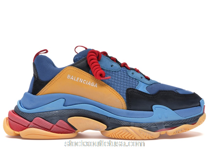Outlet Balenciaga Triple S Blue Orange Red