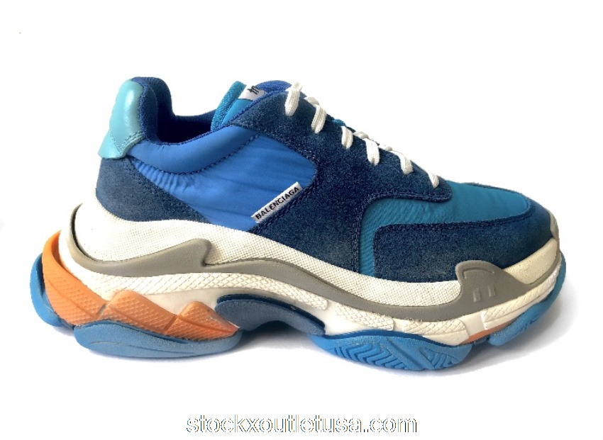 Outlet Balenciaga Triple S Blue Orange