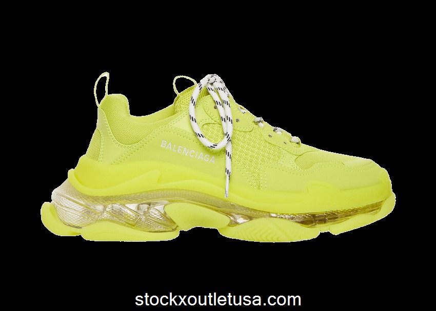 Outlet Balenciaga Triple S Clear Sole Fluo Yellow White (W) 544351W2FF27390
