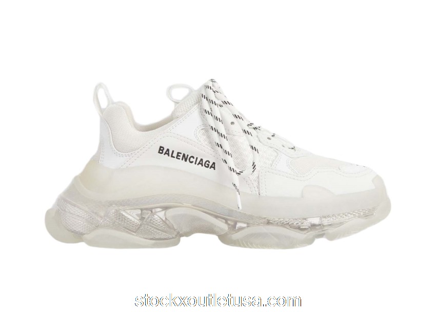 Outlet Balenciaga Triple S Clear Sole White (W) 544351W2FB19000