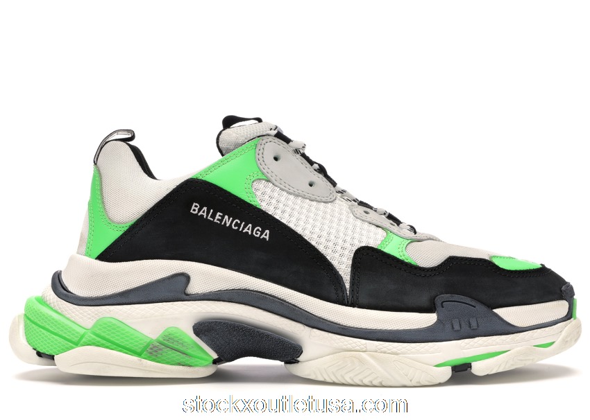 Outlet Balenciaga Triple S Green Black 536737W09O69063