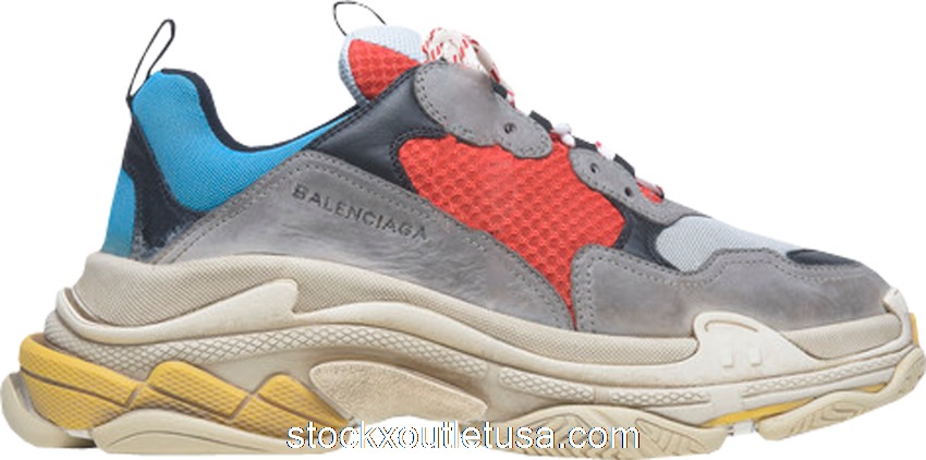 Outlet Balenciaga Triple S Grey Red Blue 512175W09O24365