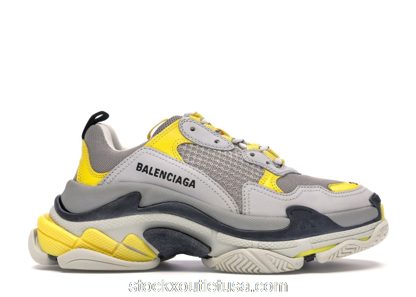 Outlet Balenciaga Triple S Grey Yellow (W) 524039W09OH7074