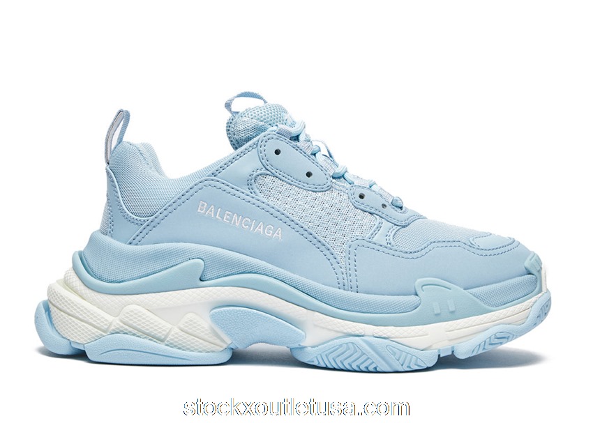 Outlet Balenciaga Triple S Light Blue White (W) 524039W2CA74090