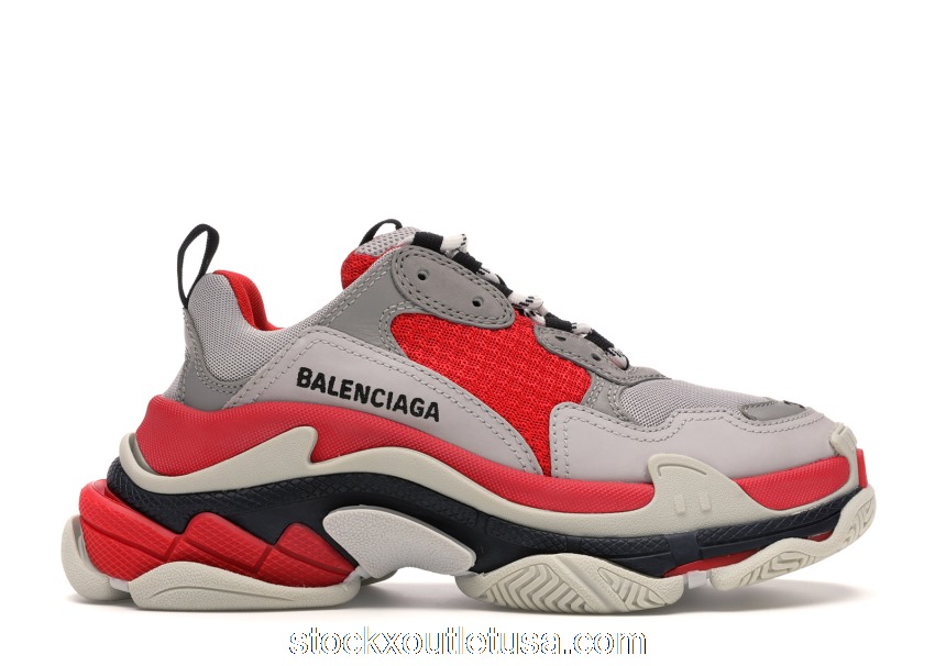 Outlet Balenciaga Triple S Red Grey (W) 524039W09OH6495