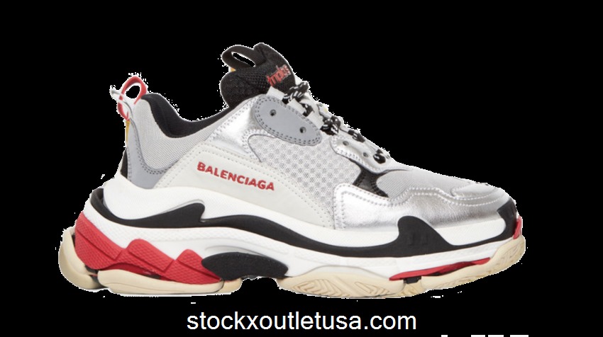 Outlet Balenciaga Triple S Red Silver 2018 (W) 520156 W09O31081