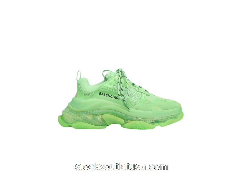 Outlet Balenciaga Triple S Soft Neon Green Clear Sole 541624W2CF13801
