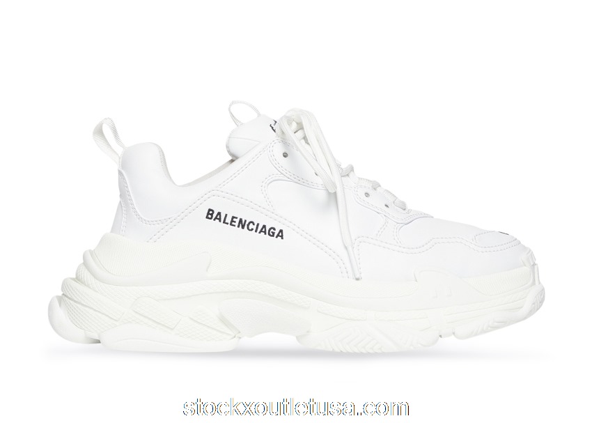 Outlet Balenciaga Triple S Synthetic Leather Triple White (W) 524039W2FA59000