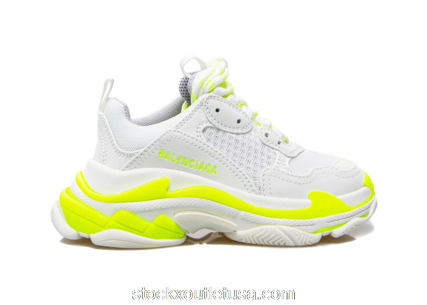 Outlet Balenciaga Triple S White Fluo Yellow (W) 524039W2CA37390