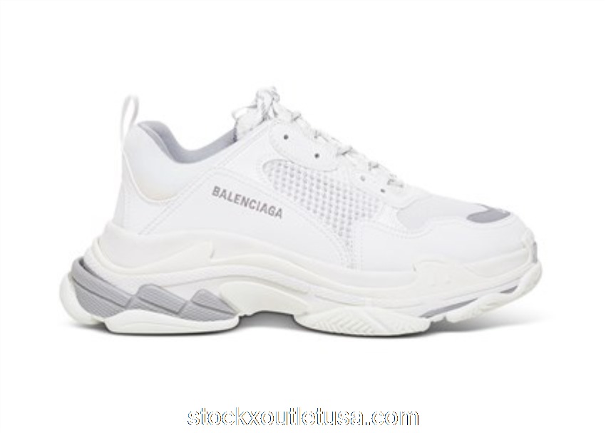 Outlet Balenciaga Triple S White Silver 536737W2FS41200