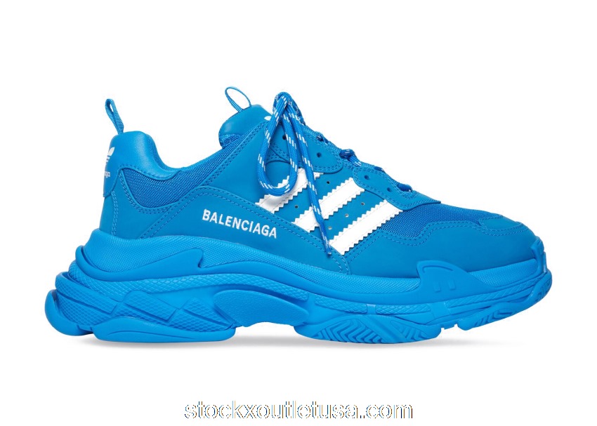 Outlet Balenciaga Triple S adidas Blue White 712821W2ZB24090