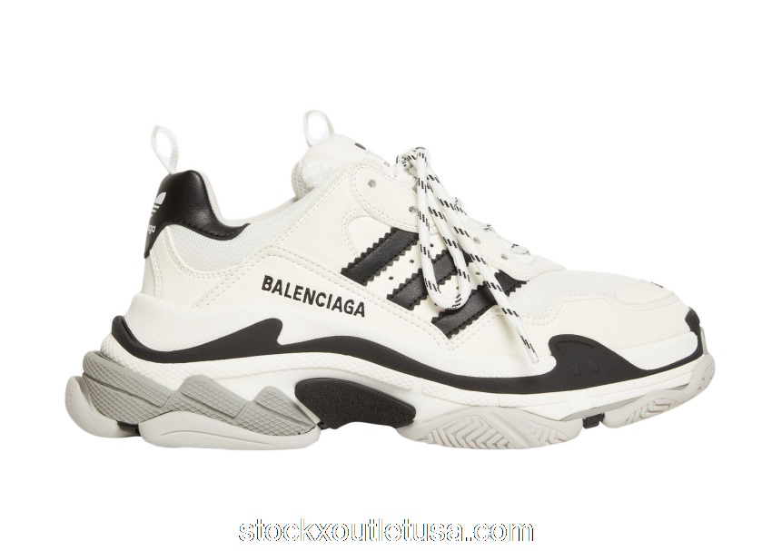 Outlet Balenciaga Triple S adidas White Black (W) 710020W2ZB19112