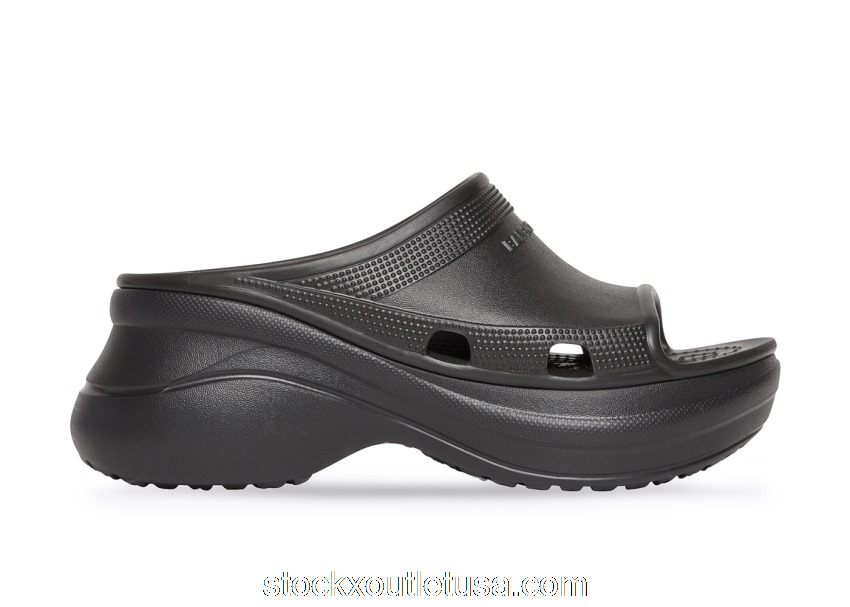 Outlet Balenciaga x Crocs Pool Slide Sandals Black 677386W1S8E1000