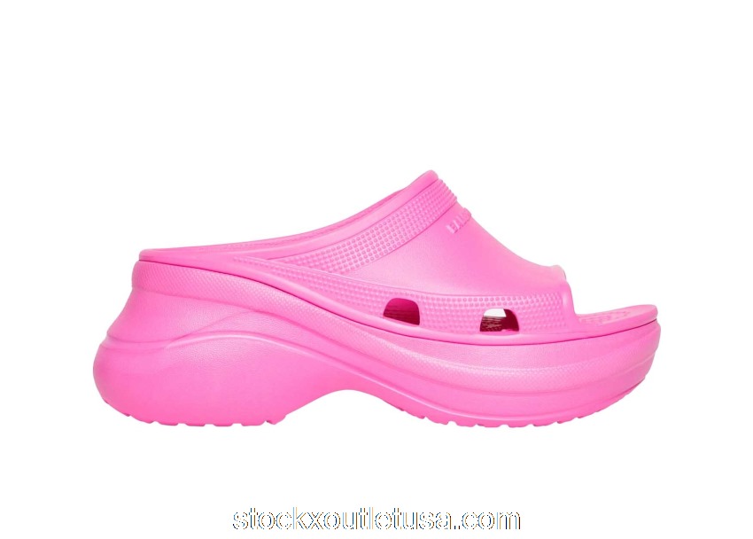Outlet Balenciaga x Crocs Pool Slide Sandals Pink (W) 677389W1S8E5300