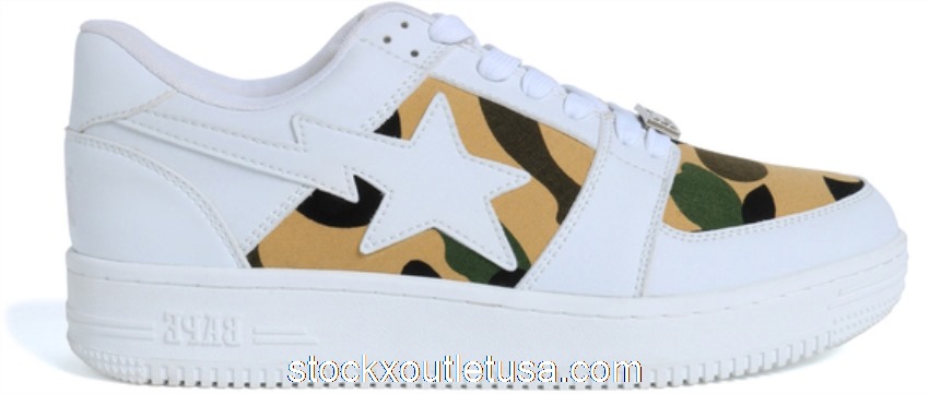 Outlet Bape 1st Camo Bape Sta Low White