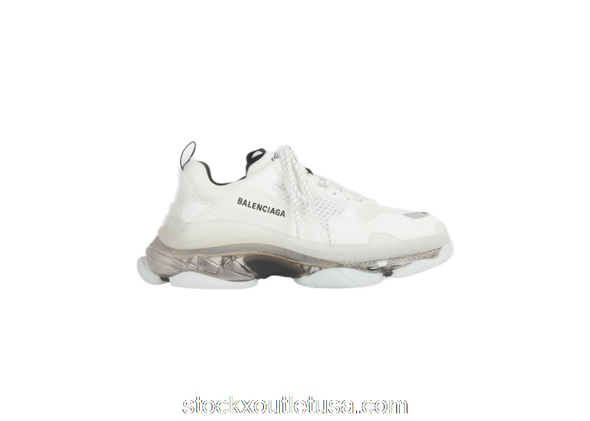Outlet Blalenciaga Triple S Clear Sole White Grey 541624W2GS19012