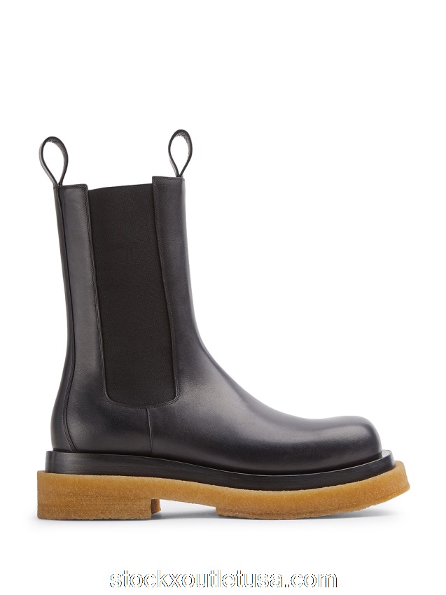 Outlet Bottega Veneta Lug Boot Black Gum 668370VBS501000