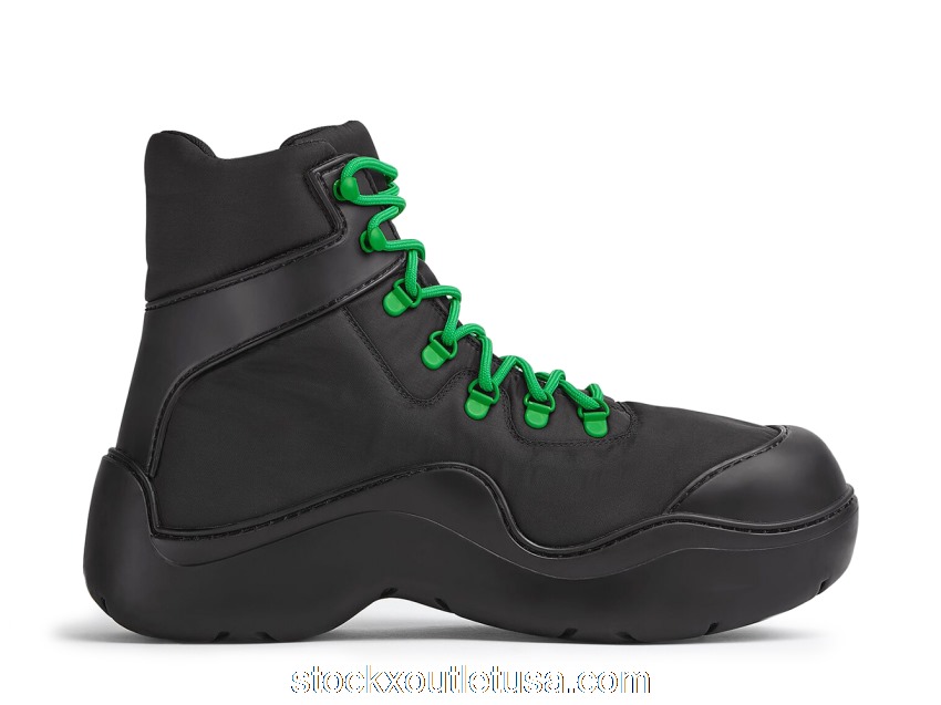 Outlet Bottega Veneta Puddle Bomber Black Green 667064VBSD71295