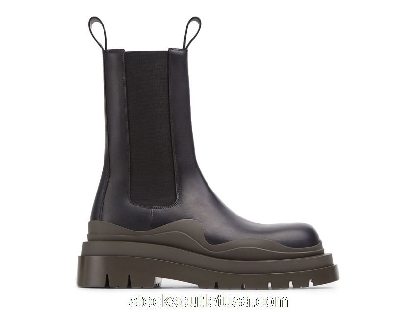 Outlet Bottega Veneta Tire Boot High Black Camping 630284VBS501291