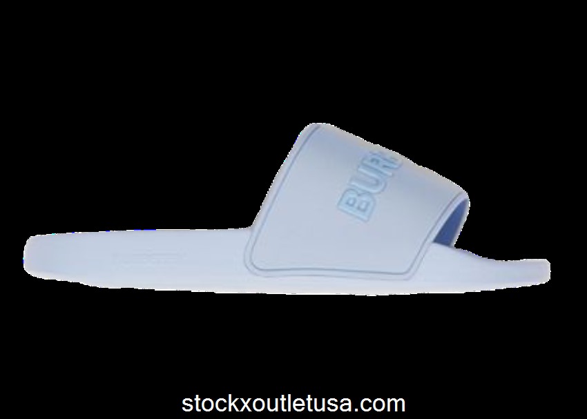 Outlet Burberry Embossed Logo Slides Pale Blue 80453021
